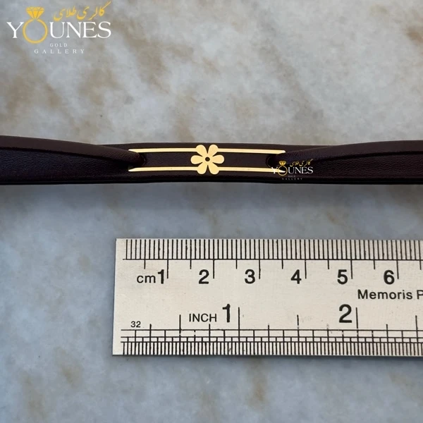 دستبند طلا زنانه چرم گل L553